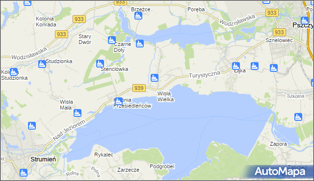 mapa Wisła Wielka, Wisła Wielka na mapie Targeo
