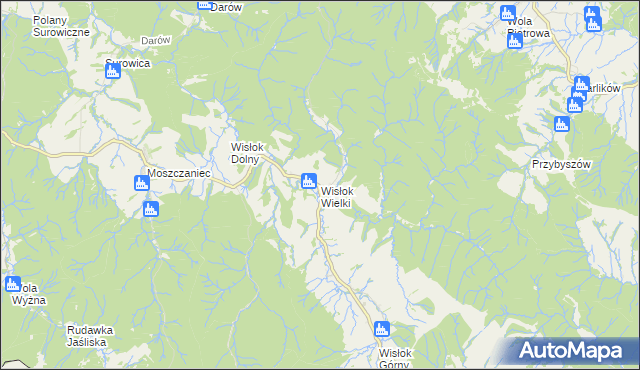 mapa Wisłok Wielki, Wisłok Wielki na mapie Targeo