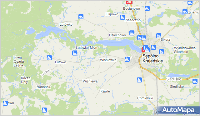 mapa Wiśniewka, Wiśniewka na mapie Targeo