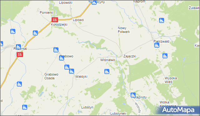 mapa Wiśniewo gmina Lubawa, Wiśniewo gmina Lubawa na mapie Targeo