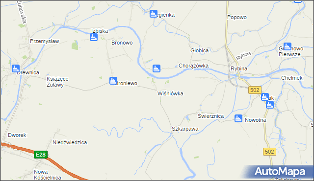 mapa Wiśniówka gmina Stegna, Wiśniówka gmina Stegna na mapie Targeo