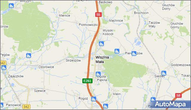 mapa Wisznia Mała, Wisznia Mała na mapie Targeo