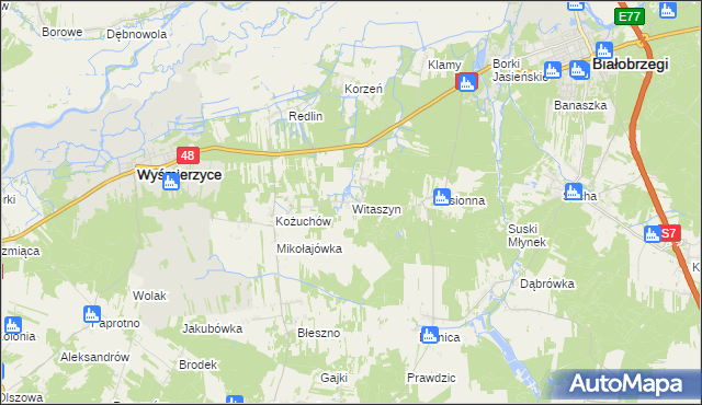 mapa Witaszyn, Witaszyn na mapie Targeo