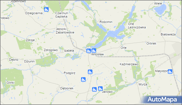 mapa Witosław gmina Mrocza, Witosław gmina Mrocza na mapie Targeo