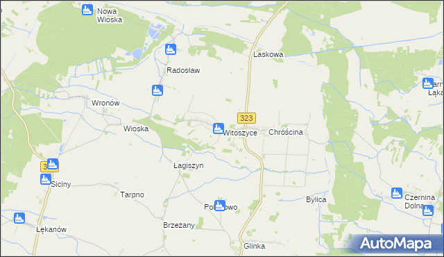 mapa Witoszyce, Witoszyce na mapie Targeo