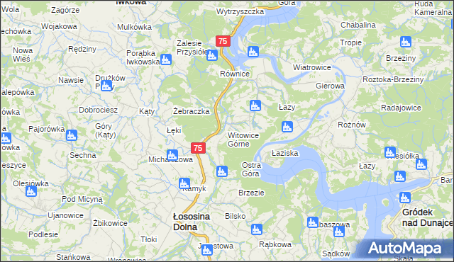 mapa Witowice Górne, Witowice Górne na mapie Targeo