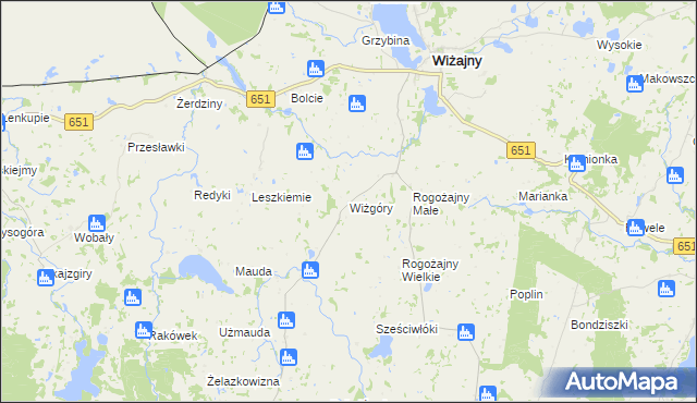 mapa Wiżgóry, Wiżgóry na mapie Targeo