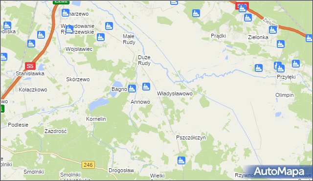 mapa Władysławowo gmina Łabiszyn, Władysławowo gmina Łabiszyn na mapie Targeo