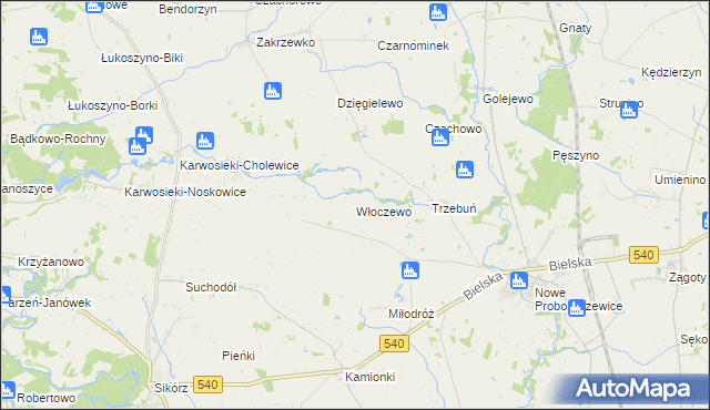 mapa Włoczewo, Włoczewo na mapie Targeo