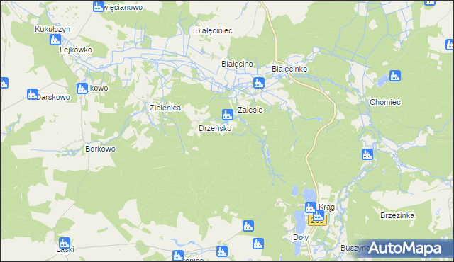 mapa Włodzisław gmina Malechowo, Włodzisław gmina Malechowo na mapie Targeo