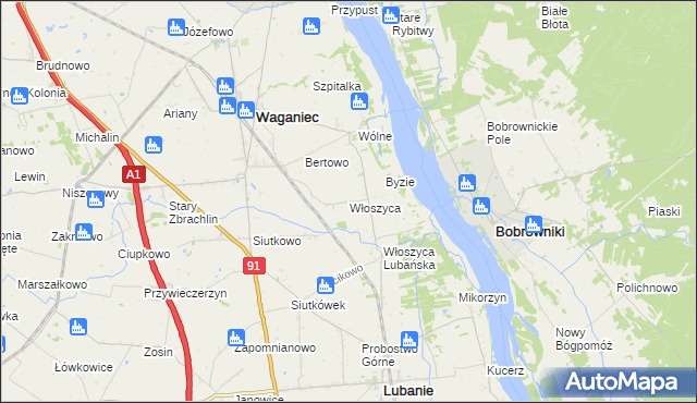 mapa Włoszyca, Włoszyca na mapie Targeo