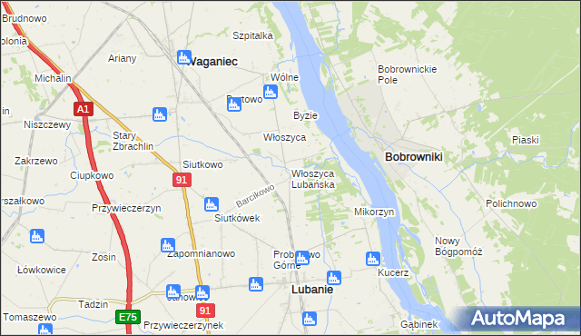 mapa Włoszyca Lubańska, Włoszyca Lubańska na mapie Targeo