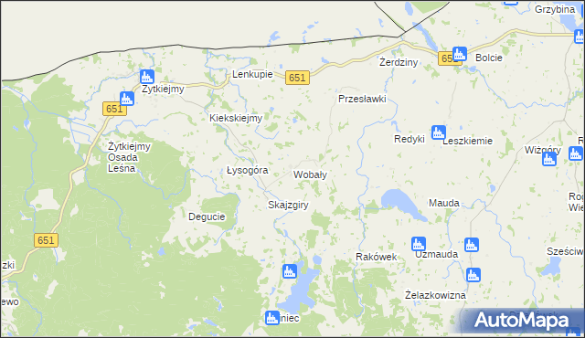 mapa Wobały, Wobały na mapie Targeo