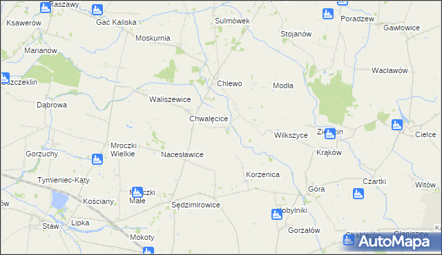 mapa Wójcinek gmina Goszczanów, Wójcinek gmina Goszczanów na mapie Targeo