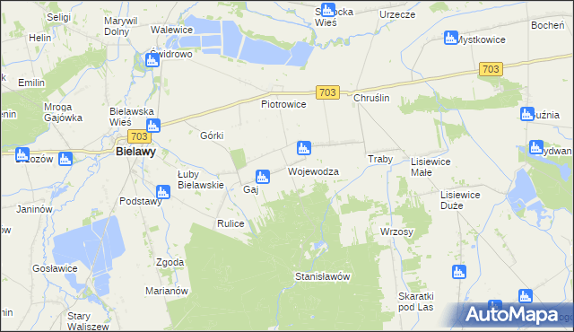 mapa Wojewodza, Wojewodza na mapie Targeo