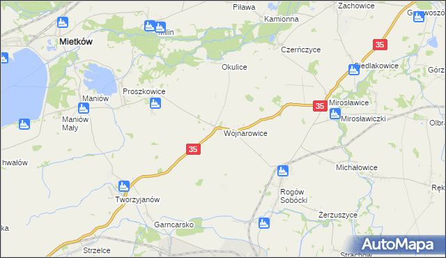 mapa Wojnarowice, Wojnarowice na mapie Targeo