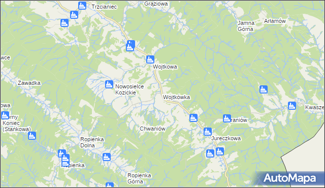 mapa Wojtkówka, Wojtkówka na mapie Targeo