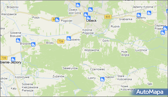 mapa Wójtowizna, Wójtowizna na mapie Targeo