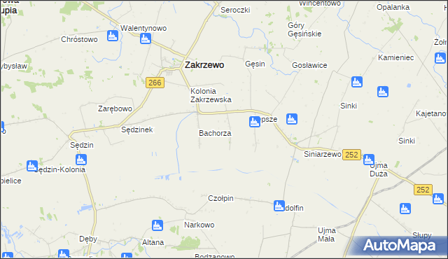 mapa Wola Bachorna, Wola Bachorna na mapie Targeo