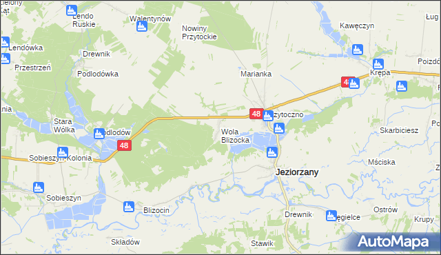 mapa Wola Blizocka, Wola Blizocka na mapie Targeo