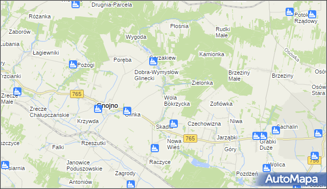 mapa Wola Bokrzycka, Wola Bokrzycka na mapie Targeo