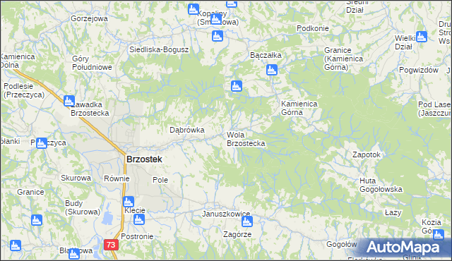 mapa Wola Brzostecka, Wola Brzostecka na mapie Targeo