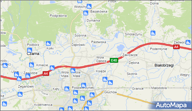 mapa Wola Dalsza, Wola Dalsza na mapie Targeo