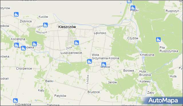 mapa Wola Grzymalina-Kolonia, Wola Grzymalina-Kolonia na mapie Targeo