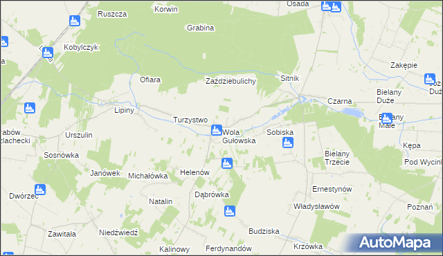 mapa Wola Gułowska, Wola Gułowska na mapie Targeo