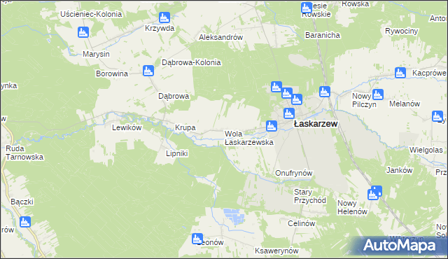 mapa Wola Łaskarzewska, Wola Łaskarzewska na mapie Targeo