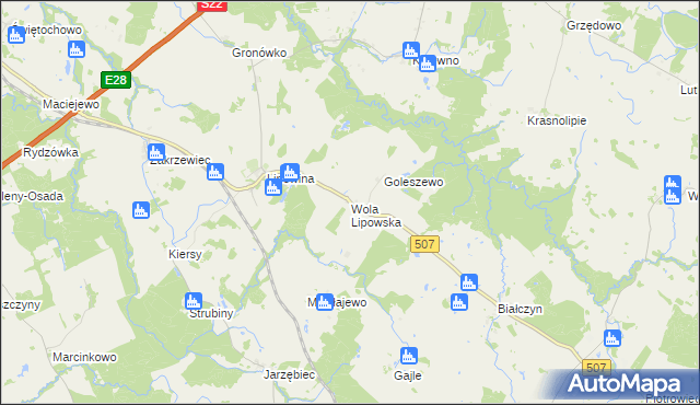 mapa Wola Lipowska, Wola Lipowska na mapie Targeo