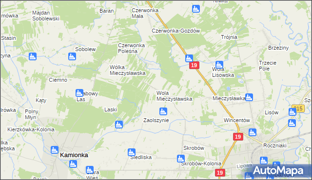 mapa Wola Mieczysławska, Wola Mieczysławska na mapie Targeo