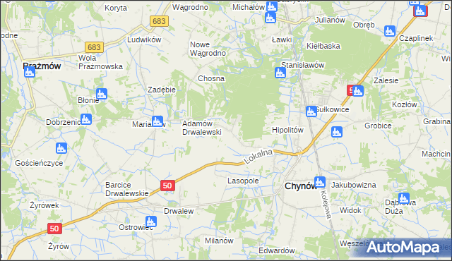mapa Wola Pieczyska, Wola Pieczyska na mapie Targeo