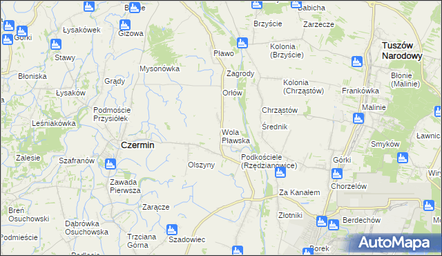 mapa Wola Pławska, Wola Pławska na mapie Targeo