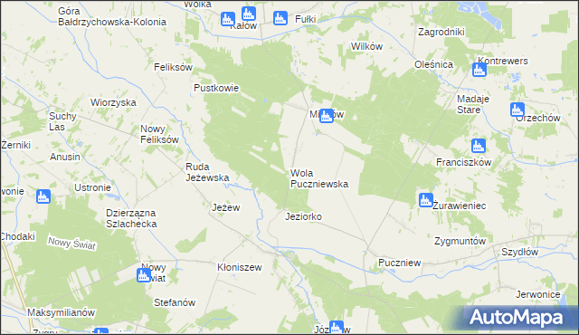 mapa Wola Puczniewska, Wola Puczniewska na mapie Targeo