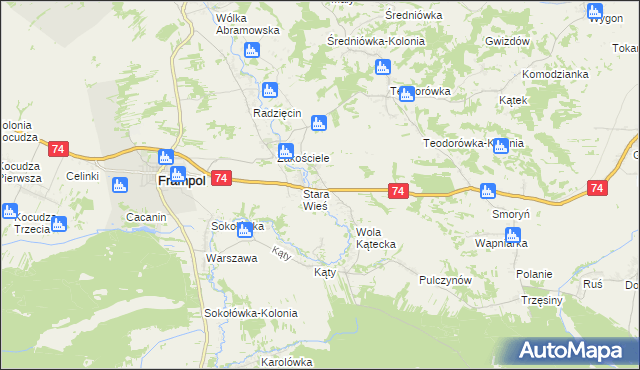 mapa Wola Radzięcka, Wola Radzięcka na mapie Targeo