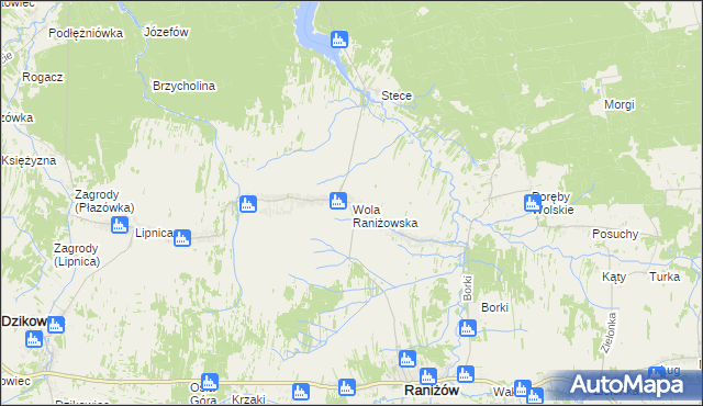 mapa Wola Raniżowska, Wola Raniżowska na mapie Targeo