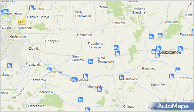 mapa Wola Tłomakowa, Wola Tłomakowa na mapie Targeo