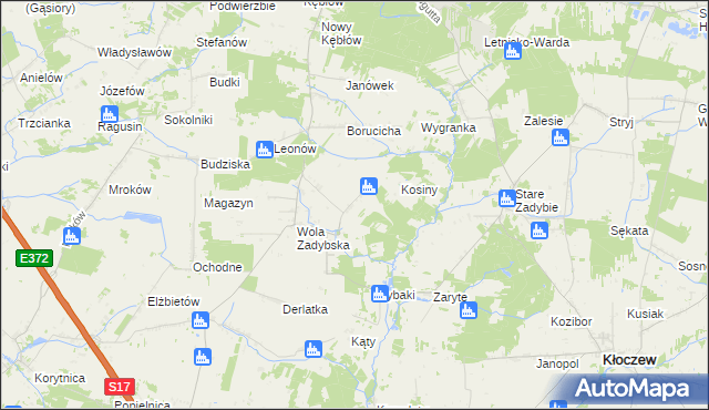 mapa Wola Zadybska-Kolonia, Wola Zadybska-Kolonia na mapie Targeo