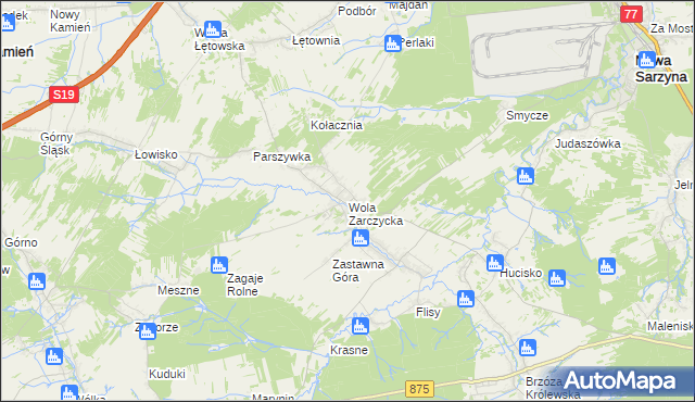 mapa Wola Zarczycka, Wola Zarczycka na mapie Targeo