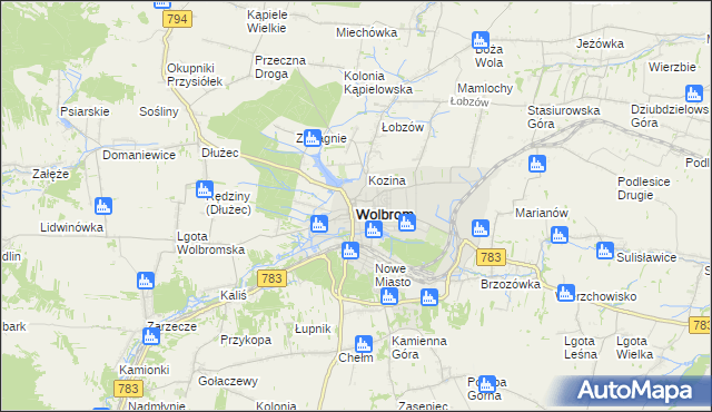 mapa Wolbrom, Wolbrom na mapie Targeo