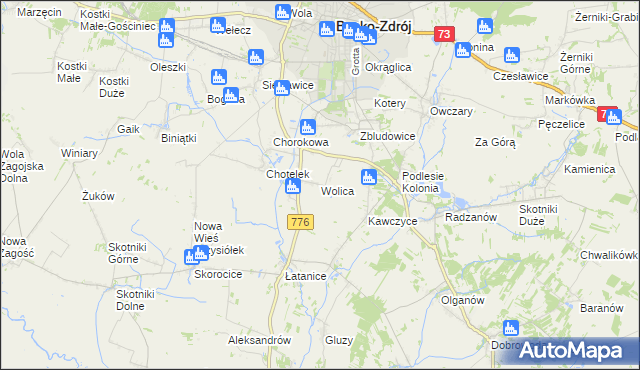 mapa Wolica gmina Busko-Zdrój, Wolica gmina Busko-Zdrój na mapie Targeo