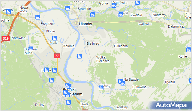 mapa Wólka Bielińska, Wólka Bielińska na mapie Targeo