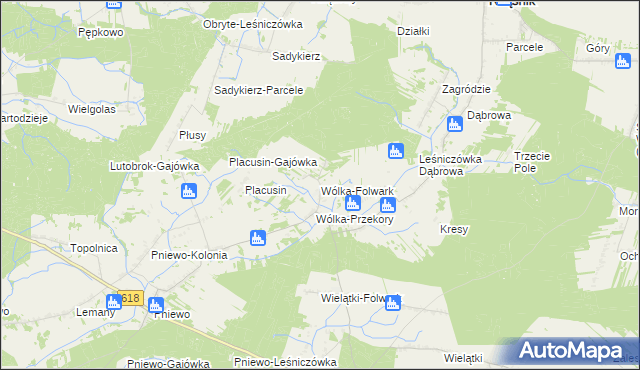 mapa Wólka-Folwark gmina Rząśnik, Wólka-Folwark gmina Rząśnik na mapie Targeo