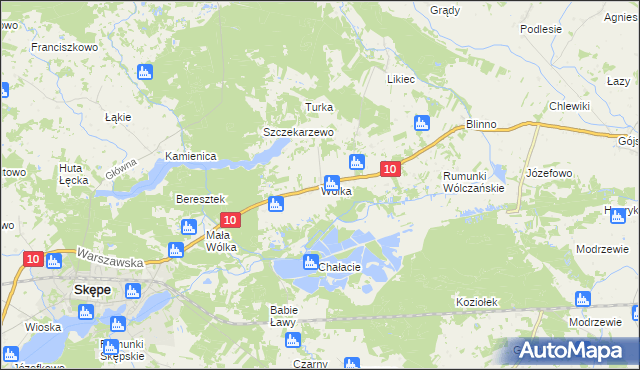 mapa Wólka gmina Skępe, Wólka gmina Skępe na mapie Targeo