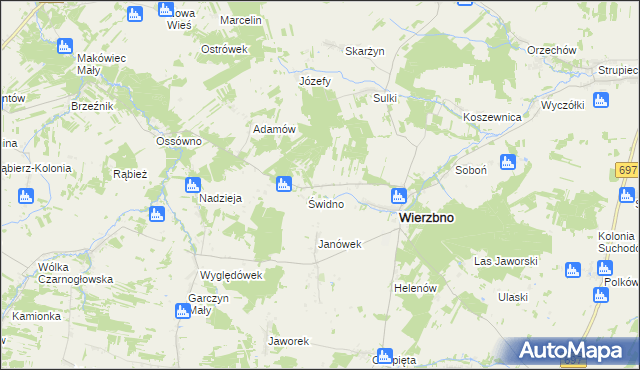 mapa Wólka gmina Wierzbno, Wólka gmina Wierzbno na mapie Targeo