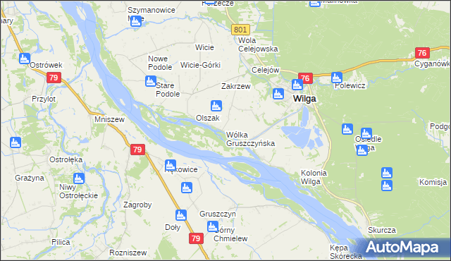 mapa Wólka Gruszczyńska, Wólka Gruszczyńska na mapie Targeo