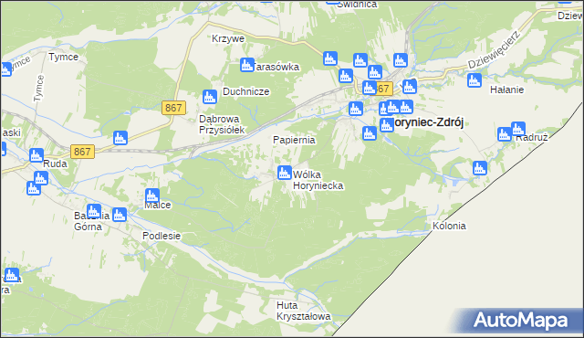 mapa Wólka Horyniecka, Wólka Horyniecka na mapie Targeo