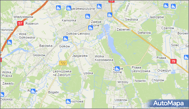 mapa Wólka Kozodawska, Wólka Kozodawska na mapie Targeo