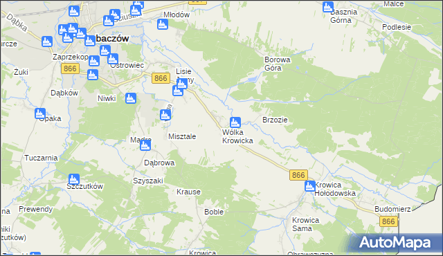 mapa Wólka Krowicka, Wólka Krowicka na mapie Targeo